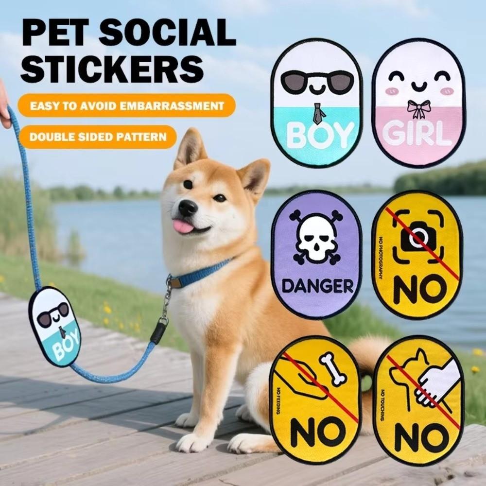 Waterproof Pet Identity Decals Cartoon Decorative Dog Social Stickers New Pet Tag  Dog Walking