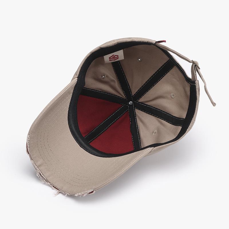 Baseball Cap Women's Soft Top Outdoor European and American Letter Embroidery Men's Hat Fashion Soft Top Washed Big Head Circumference Cap