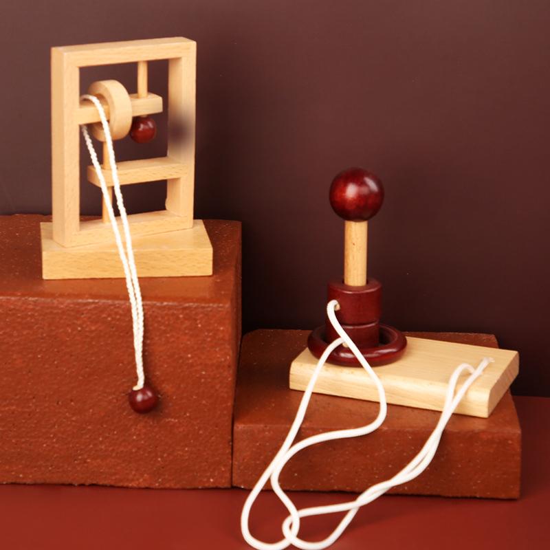 Ahşap Kilidi Açma Stres Giderici Oyuncaklar Luban Kilidi Zeka Oyunu İp Çözme Döngü Bulmacası Yetişkinler Çocuklar İçin Eğitici Oyun