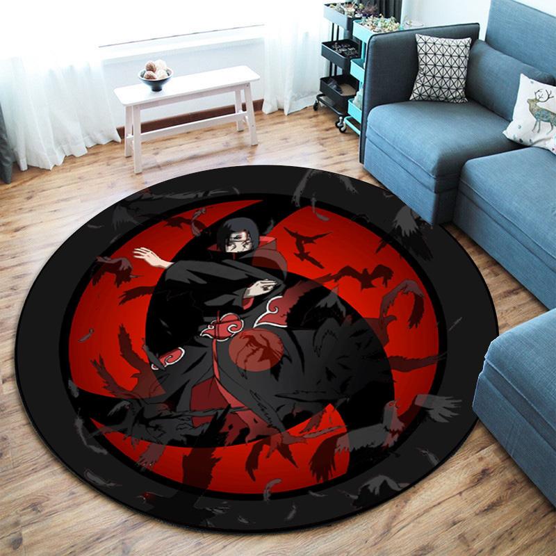 Famous Cartoon NARUTO Protagonist Uzumaki Naruto Round Carpet Soft Home Decoration Anti-slip Door Mat Outdoor Picnic Mat Carpet M7