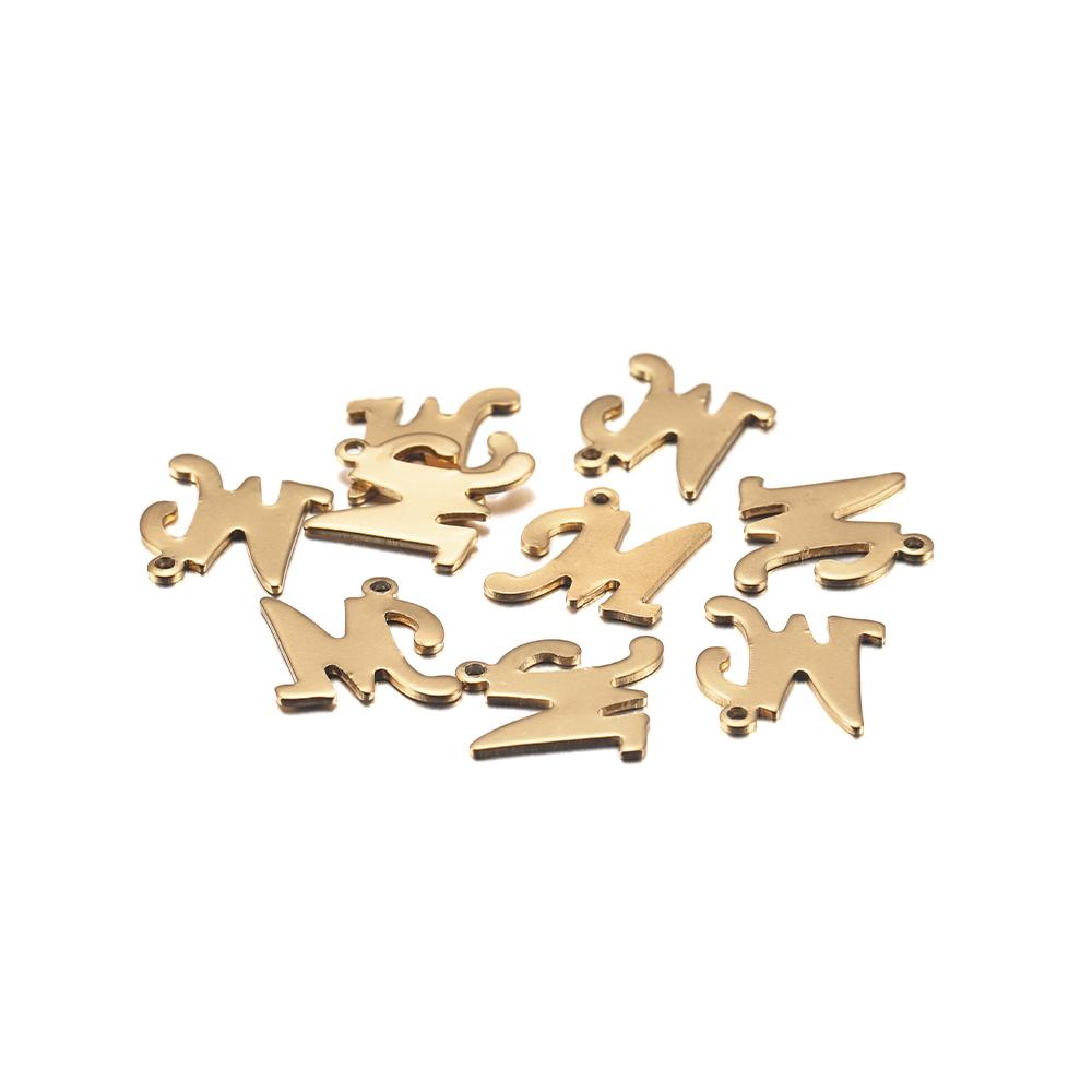 30Pcs Gold Color Stainless steel English Alphabet Letters Charms Pendants A-Z DIY Craft Bracelet Jewelry Making Accessories
