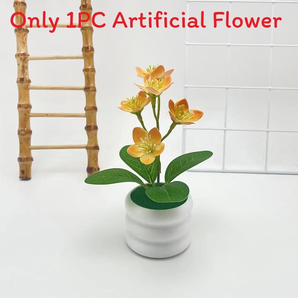 Jasmine Flower Potted Plant Artificial Decor For Home Outdoor Garden Scene