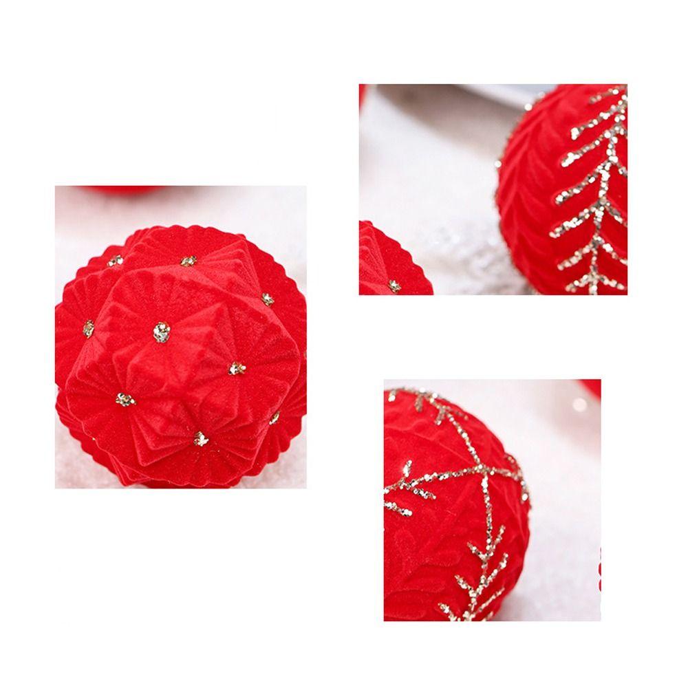 12 Stück 8cm Beflockte Weihnachtskugeln Set Rot Grün Weihnachtsbaumschmuck Partygeschenke