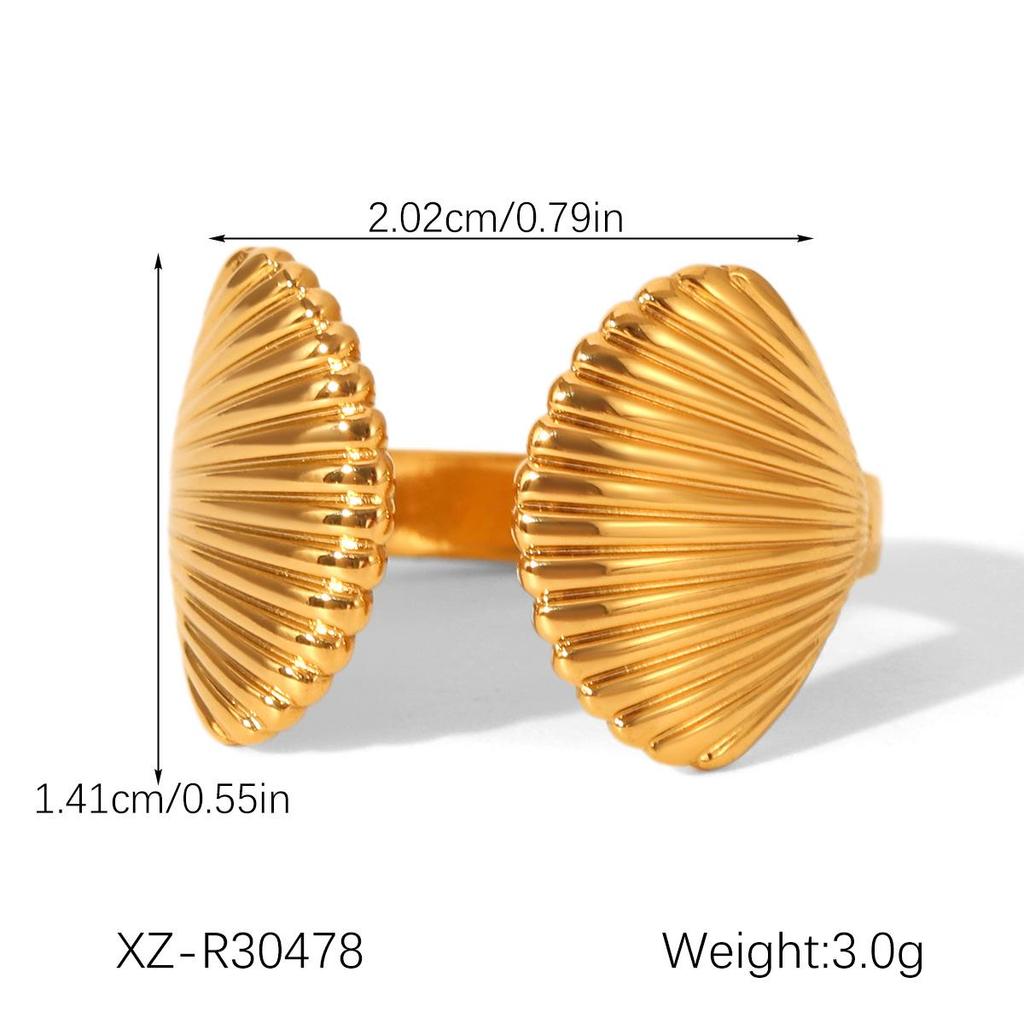 18K Gold Plated Ocean Style Shell & Titanium Steel Women's Bracelet - Non-Fading