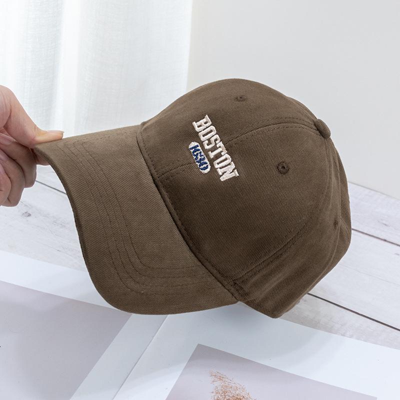 Embroidery Letter Baseball Hat for Women Sunshade Fashion Solid Color Duck Tongue Caps Unisex Outdoor Sunscreen Visor Peaked Cap