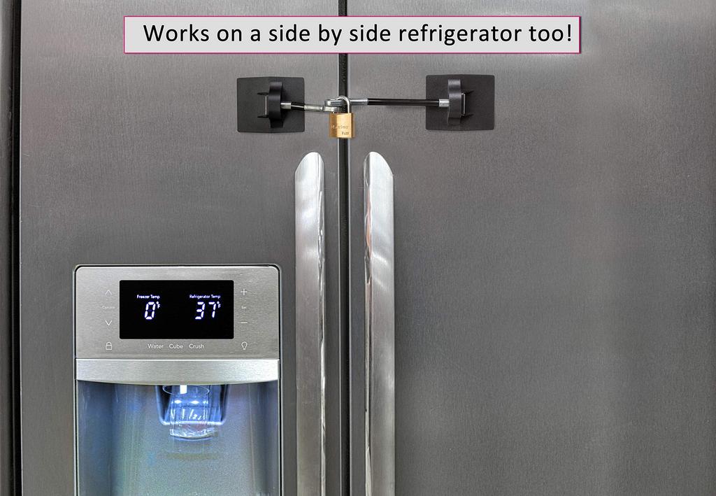 Refrigerator Door Lock not Black (Padlock included) -