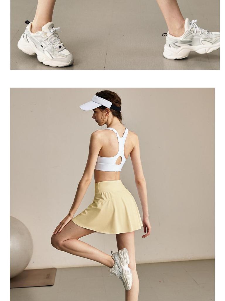 White Sports Mini Skirt: Two-Piece Style, Anti-Exposure - Perfect for Badminton, Tennis, Running & Fitness. Women's Half Skirt for Summer.