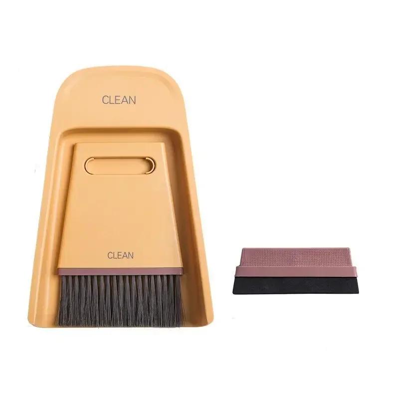 Broom and Dustpan Set Combination, Home Soft Fur Magic Small Broom, Desktop Wiper, Floor Wiper, Hair Sweeping Artifact