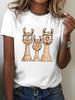 Unisexs Funny Alpacas Cartoon Print Tshirt Casual Crew Neck Short Sleeve Unisex Summer Spring Top Tshirt Clothing