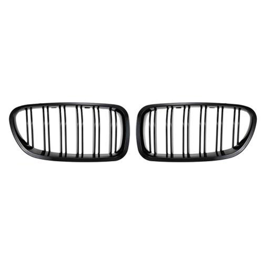 Carbon Fiber For BMW F10 5 Series 520i 523i 525i 530i 535i 2010-2016 Glossy Black Dual Slat M5 Style Front Kidney Grille Grill
