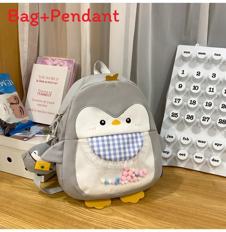 Min Cartoon Girl Backpack With Breathable Nylon For Daily Use And Laptop Storage