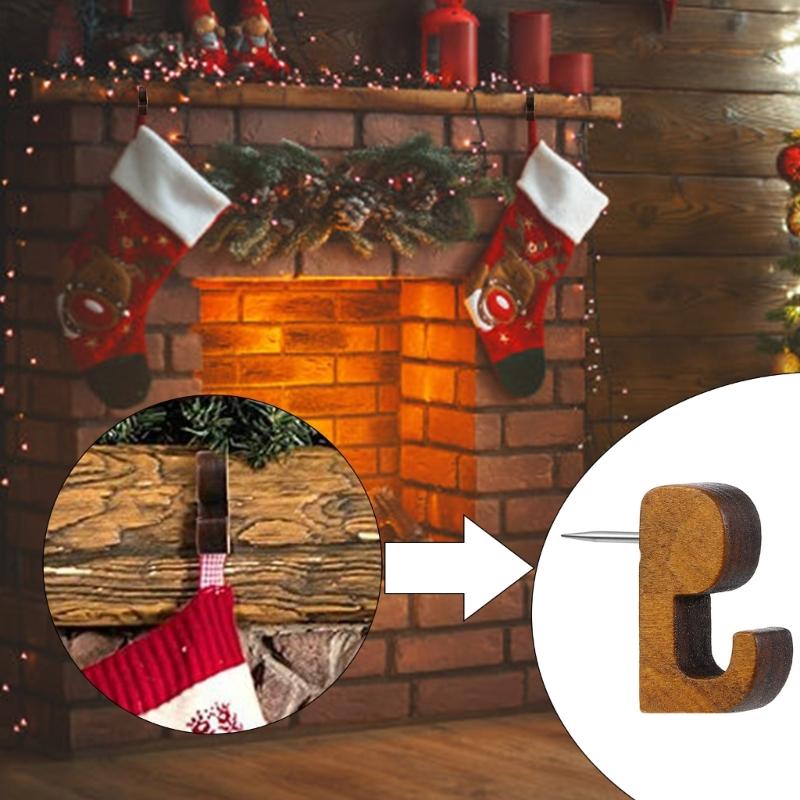 20/40Pcs Push Pin Hangers Pin Wall Hook Wood Push Pins Hook Cork Board Decorative Thumb Tacks for Wall Hanging