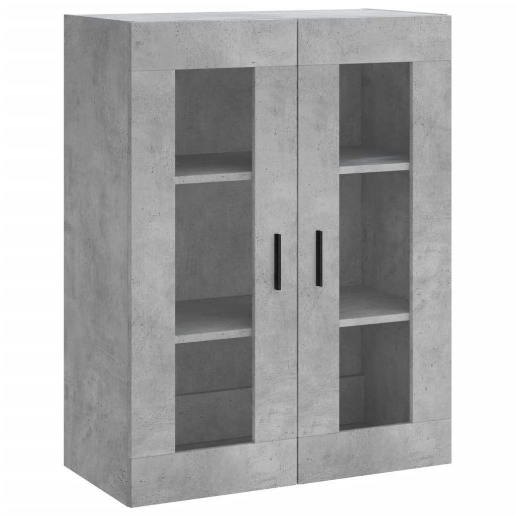 Vidaxl Display Cabinet, Concrete Grey 69.5X34X180 Cm Wood-Based Material