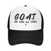 Gorra de Béisbol Personalizada GOAT Dios Sobre Todas las Cosas Unisex para Mujer Transpirable Gorra de Camionero Gorras Deportivas Snapback