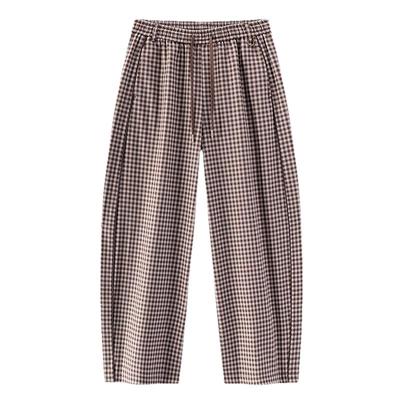 Semir Women's Plaid Drawstring Wide-Leg Casual Pants