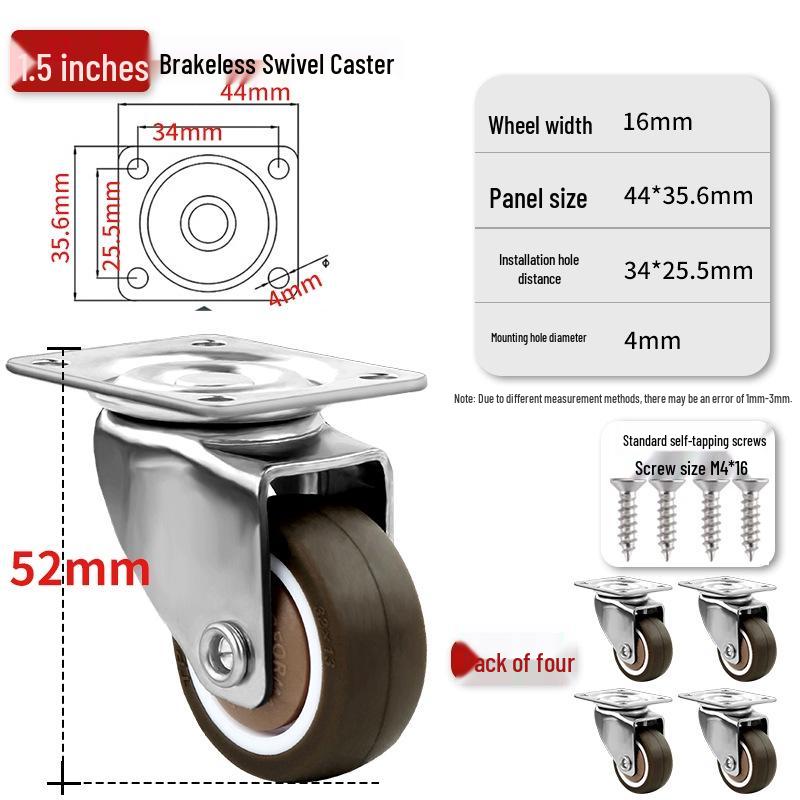 Ultra-Quiet Universal Small Trolley Load-Bearing Swivel Caster for Furniture