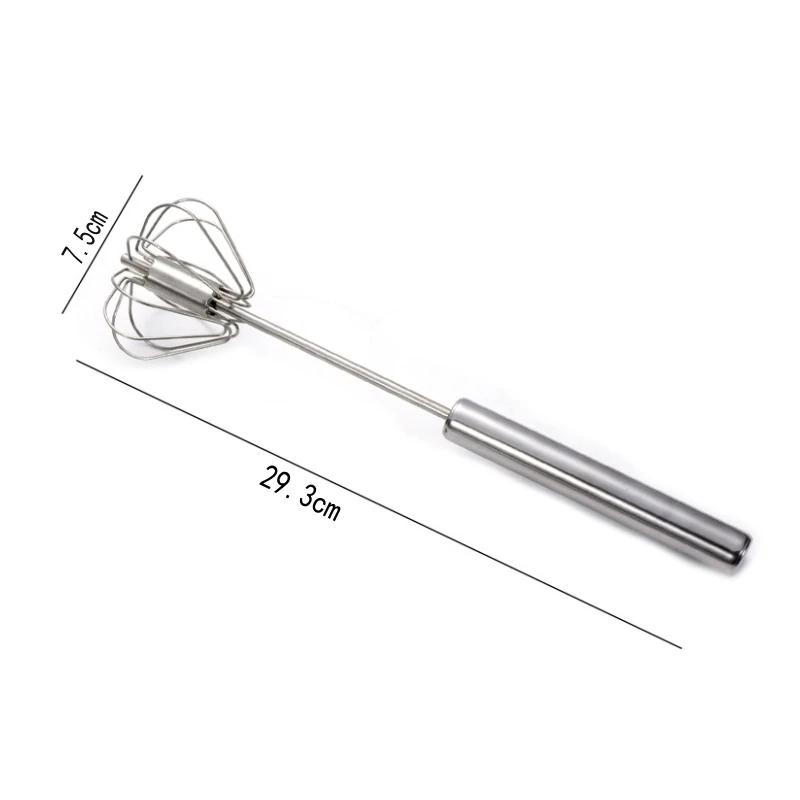 Frullino per le uova semiautomatico a pressione manuale Accessori da cucina in acciaio inossidabile Strumenti Utensili per crema autogiranti Frusta Miscelatore manuale