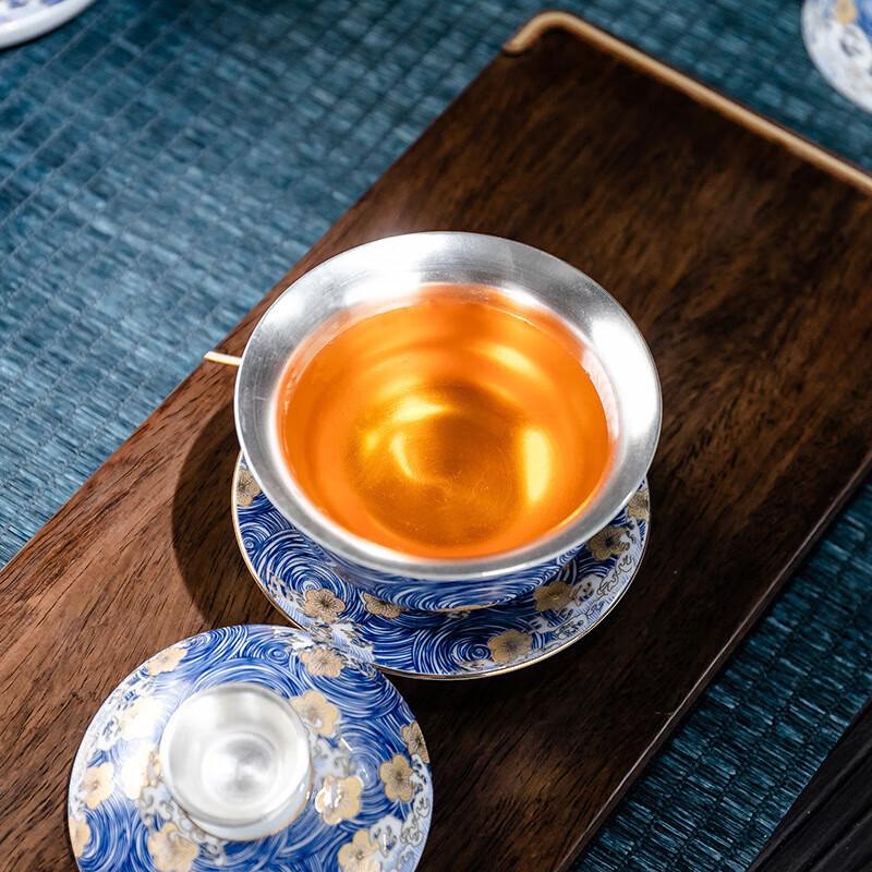 Chaxun Gilded Silver Ceramic Tea Set