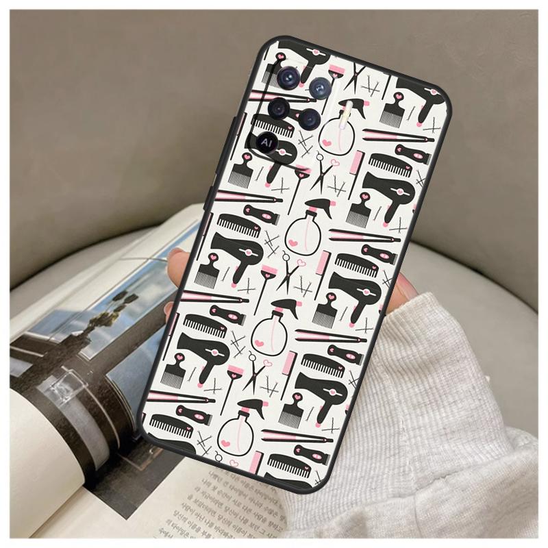 Hair Stylist Hairdresser Case For Oppo A16 A76 A96 A60 A98 A58 A78 A18 A38 A80 A40 A77 A57 A17 A74 A54 A94 A15 A5 Pro