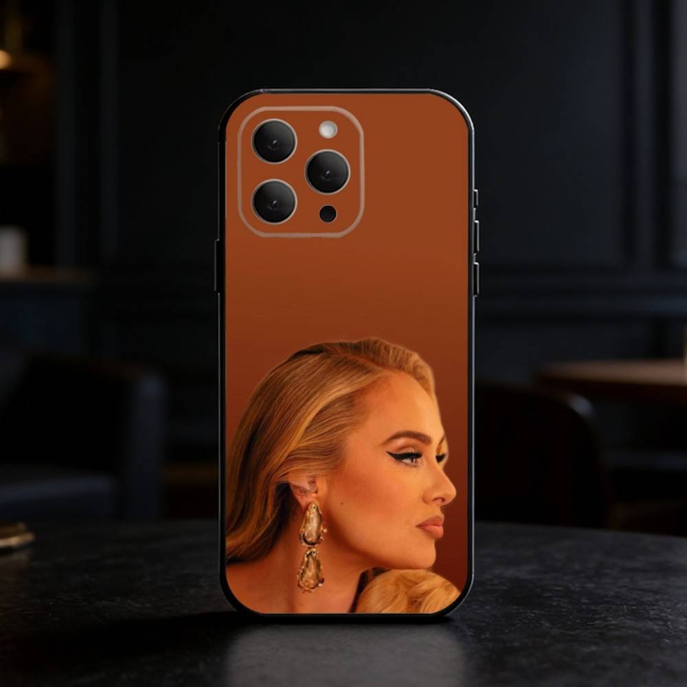 A-Adele singer Phone Case For iPhone 17,16,15,14,13,12,11 Plus,Pro Max,SE4Soft Silicone Black Cover