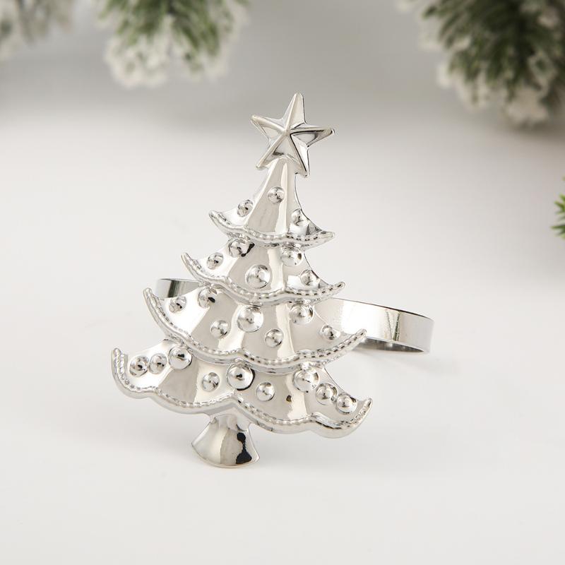 Christmas Napkin Rings Xmas Tree Ornaments Christmas Home Kitchen Dinner Table Decoration New Year Party Supplies