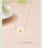 3D 999 Pure Gold & Hetian Jade Luck Beads Women's Necklace Pendant Gift