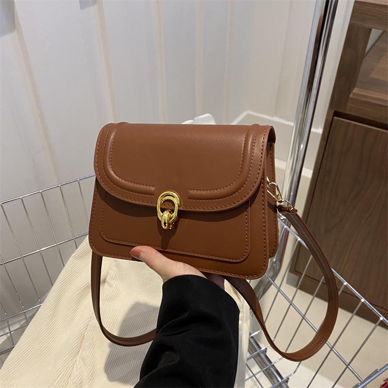 Retro Color Block Womens Small Crossbody Bag Stylish Simple Square Design For Everyday Use