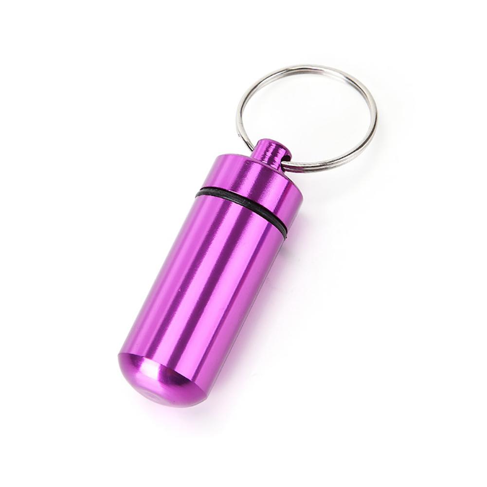 Travel Pill Box Case Bottle Tubes Portable WaterProof Mini Aluminum Keychain Tablet Storage Box Bottle Case Holder