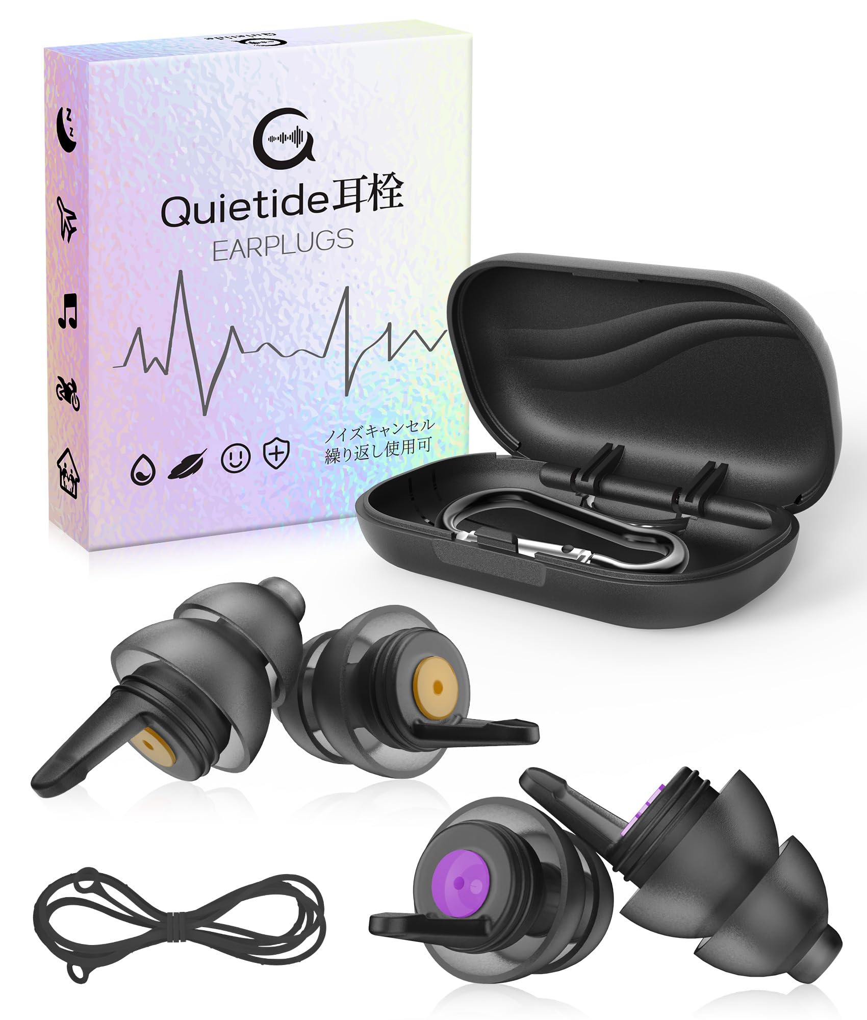 

Quietide Мотоцикл 2 Мотоспорт Снизить и Ветер Предотвратить Слух для Гонщиков и Моющиеся и Многоразовые Уши Включает Переноску и Японский Q47 Золотой и