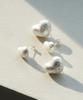Alleun Silver 925 Heart Full Moon Silver Earrings Bold Stud