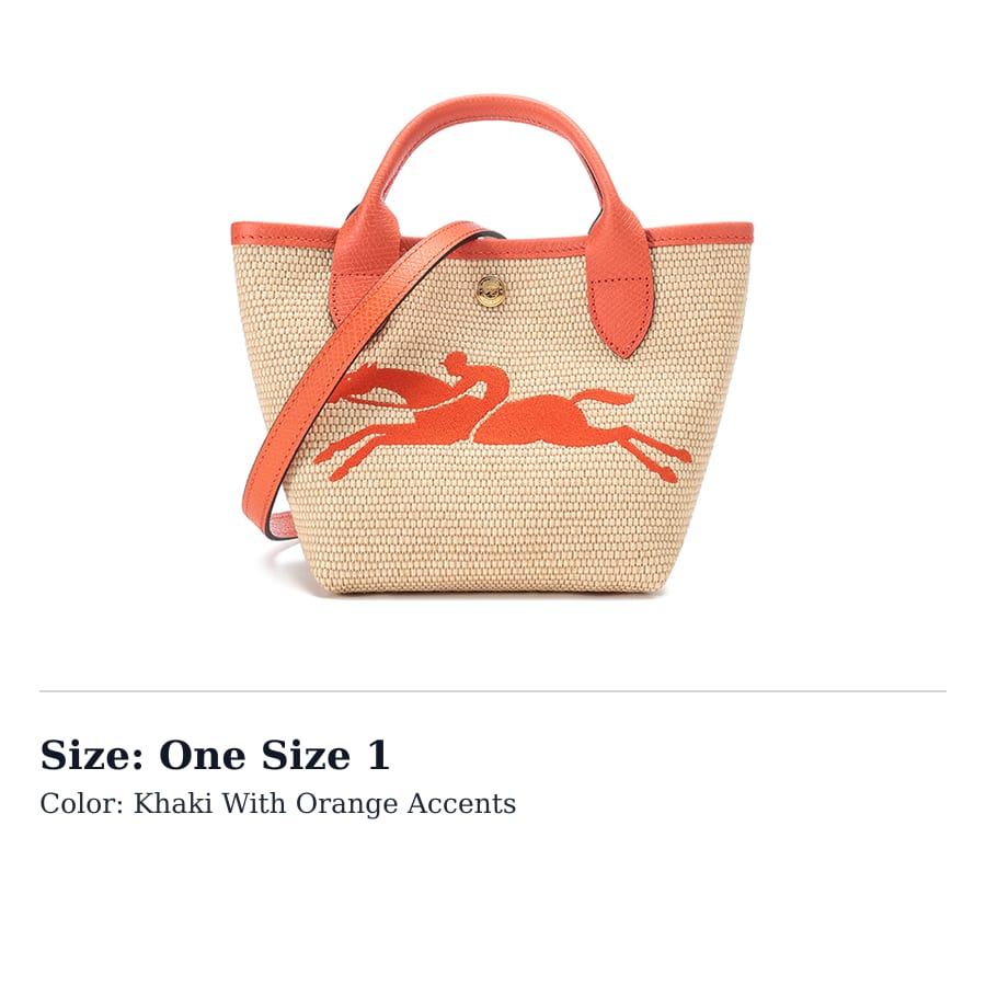 LONGCHAMP Straw Woven Linen With Cow