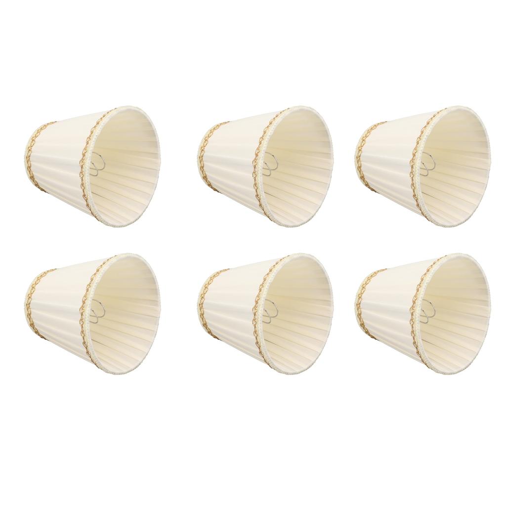 6PCS Set Small Lamp Shade Modern Style Cloth Clip On Bulb Chandelier Lamp Shade for Table Wall