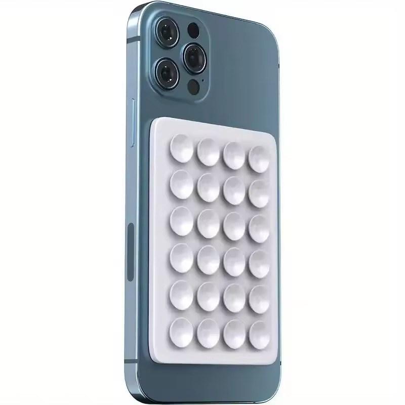 

Силиконовый держатель для телефона на присоске, многофункциональный настенный держатель с присоской, квадратный противоскользящий односторонний чехол, крепление на заднюю панель, наклейка белый