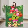 Anime Digimon Adventure Flannel Blanket  Soft Durable Throw Blanket for Living Room Camping Fluffy Bedspread Sofa Bed Cover