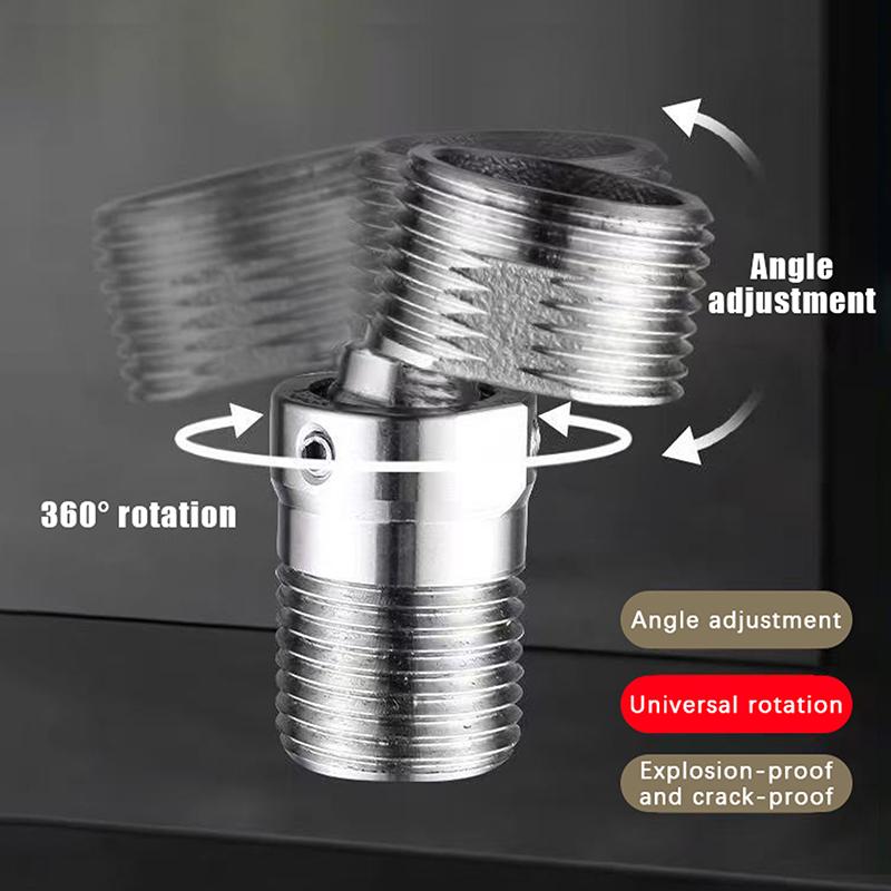 304 Stainless Steel 360° Rotatable Angled Curved Foot - Eccentric Screw Angle Adjustment Wall Mounted Adapter for Shower Faucet
