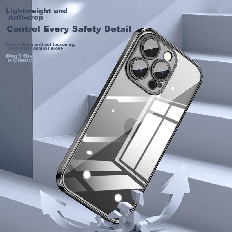 NEYAA IPhone 12 Pro Case, Transparent Full Lens Protection Ultra-Thin Airbag Shockproof Soft Fashion Simple Design, Pearl White