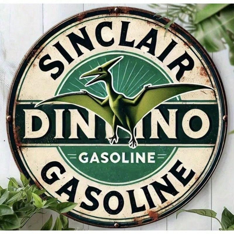 Metal Poster Sinclair Dino Retro Gas Station Vintage Garage Wall Decor