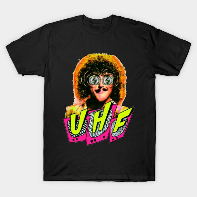 Men Black Print T-shirt Uhf Weird Al 1989 No-Cut Transfer Paper Print Cotton Tshirt 2XL чёрный