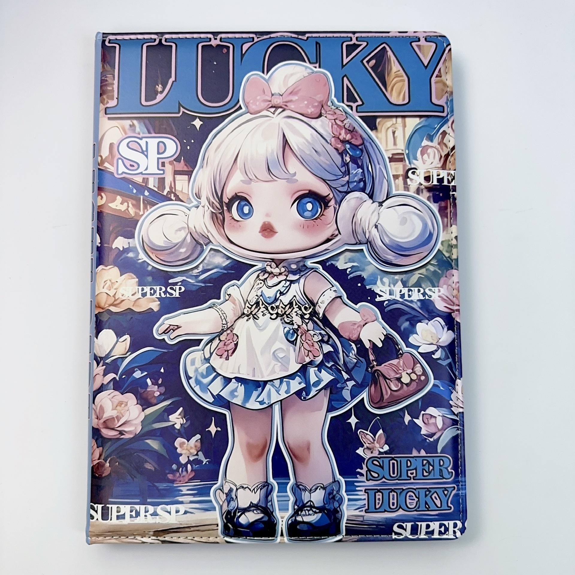 

B5 Big Cousin Notebook Colorful Lucky Sp Tide Play Matt Hand Account Book Leather Book Horizontal Line Color Page Book