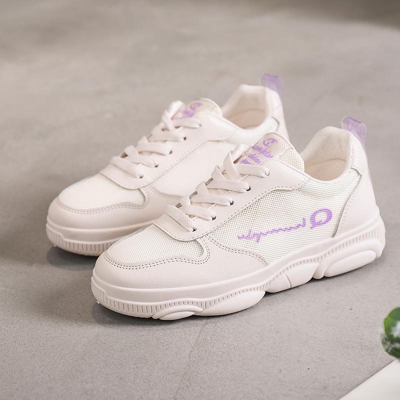 

[Customized processing] New sports bear shoes Korean version versatile board shoes breathable mesh white shoes women s thick soles 40