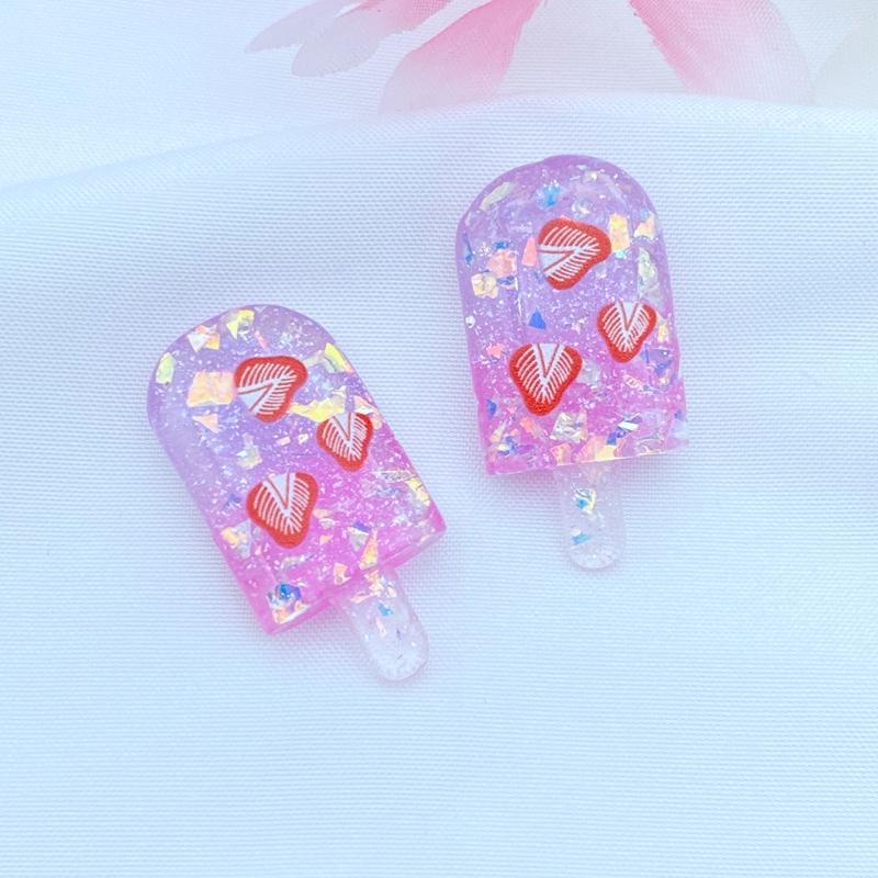10 Stück Neue Süße Gemischte Glänzende Fruchteis Flache Rückseite Harz Cabochons Scrapbooking DIY Schmuck Basteln Dekoration Zubehör