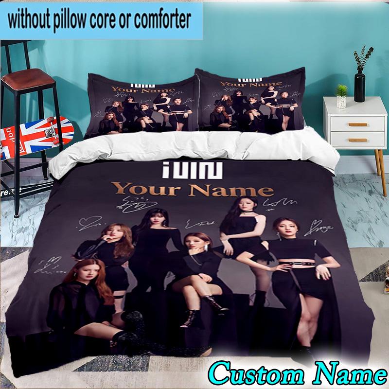 Custom Name 3PCS Kpop idle Colorful Dreams Bedding Set,Including Duvet Cover And 2pcs Pillowcases Perfect for Bedroom,Dormitory,Fan Christmas gift