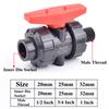 Grey 1/2 Inch~1 Inch Female Male Thread Union Ball Valve Garden Irrigation 20mm~32mm PVC Pipe Socket Water Control Valve