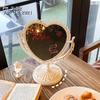 European Retro Heart-Shaped Double-Sided Vanity Mirror for Desk or Bedroom