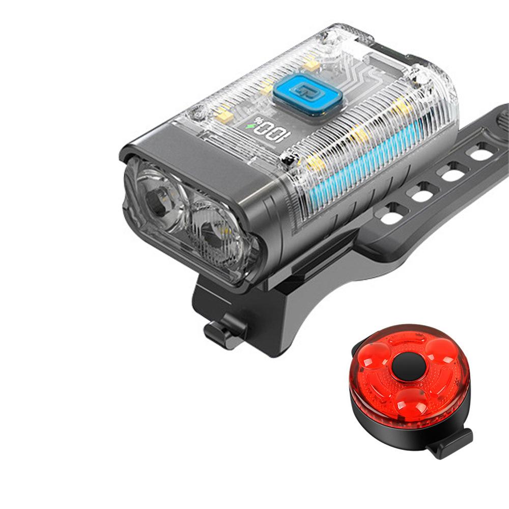 Factory Direct Sales of Bicycle Dual-Tfar and Nearlight Transparent Front Light with Digital Display Anti-glare for Night Riding