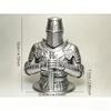 3D-printet Sølv Tempelridder Buste Statue Gotisk Skulptur Historisk Ornament Til Skrivebord Hjemmeindretning Samlerobjekt Gave