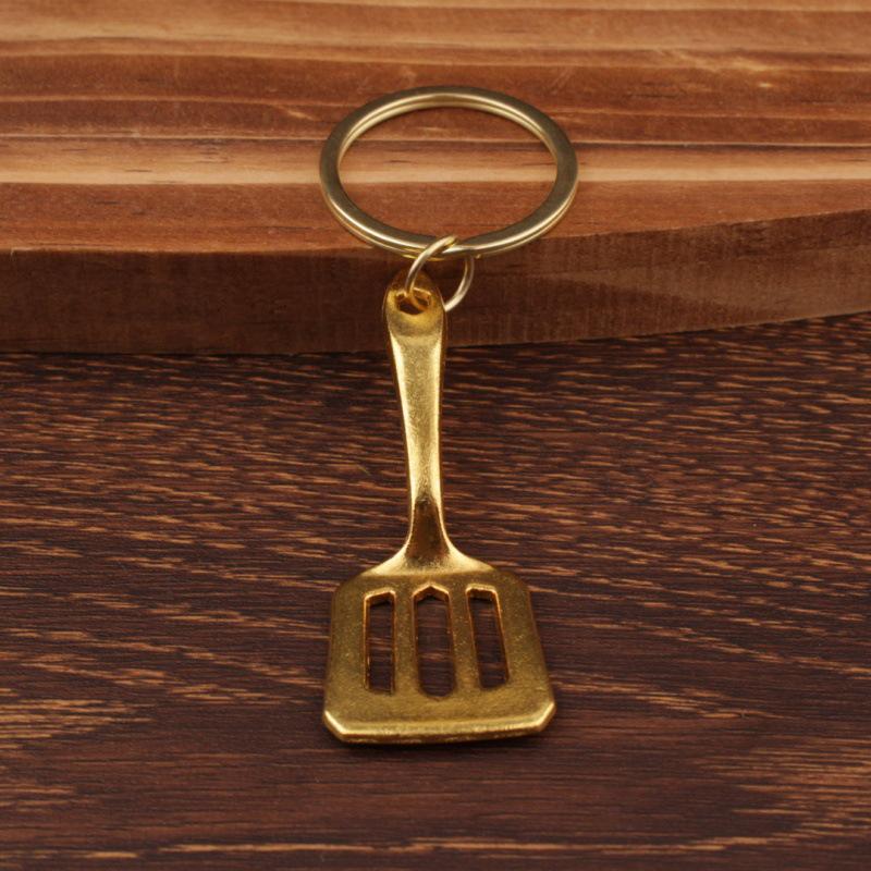 Vintage Gold Alloy Shovel Charm Keychain Pendant - Hot Seller