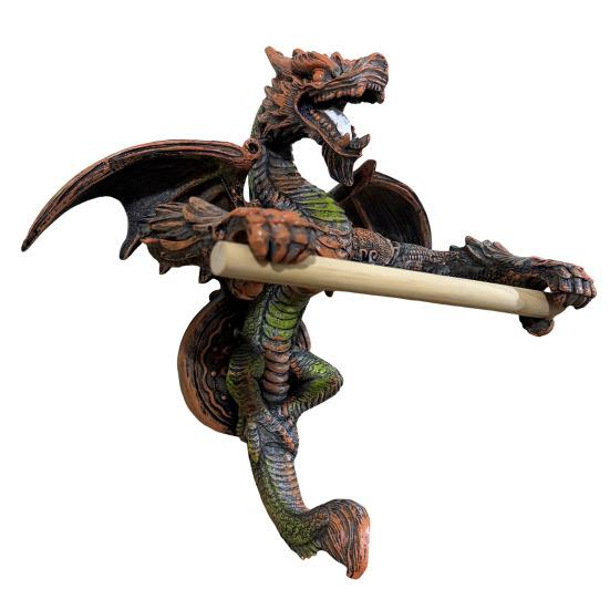 Flying Dragon Roll Paper Holder Winged Dragon Bathroom Wall Mount Toilet Paper Holder Gothic Resin