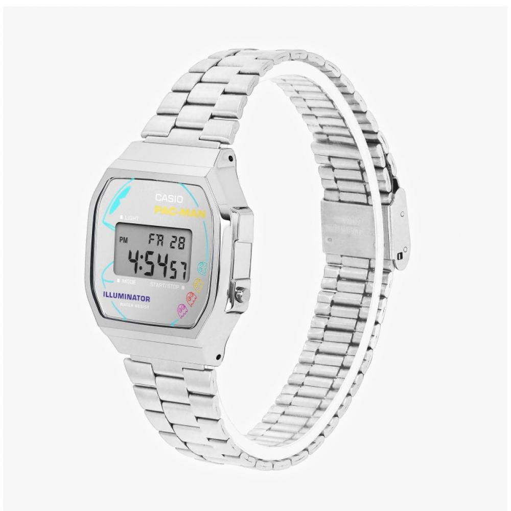 Casio A168wepc 7adr  A168wepc 7a  Pac Man Digital Square Vintage Retro Metal Watch