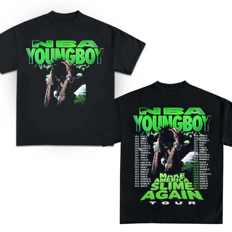 Youngboy MASA TOUR Shirt, Retro Unisex Youngboy Rapper 100% Cotton T-shirt Mens Tees Top S